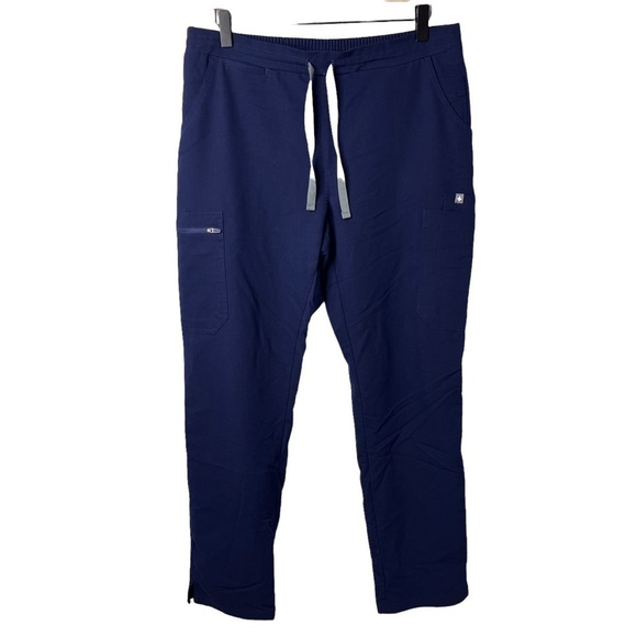Figs Scrubs Technical Collection Cargo Utility Pants Blue Size Medium 10 Pockets - Picture 2 of 9